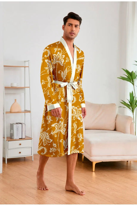 Men’s Leopard Satin Bathrobe Set | Men's Loungewear by Anwer Fancy | Worldwide Shipping