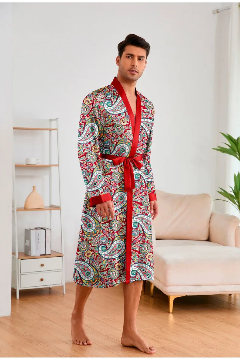 Men’s Leopard Satin Bathrobe Set | Men's Loungewear by Anwer Fancy | Worldwide Shipping