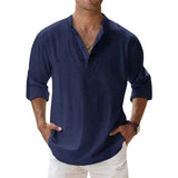 Men’s Linen Henley Shirt | Men's Loungewear by Anwer Fancy | Worldwide Shipping