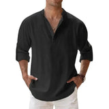 Men’s Linen Henley Shirt | Men's Loungewear by Anwer Fancy | Worldwide Shipping