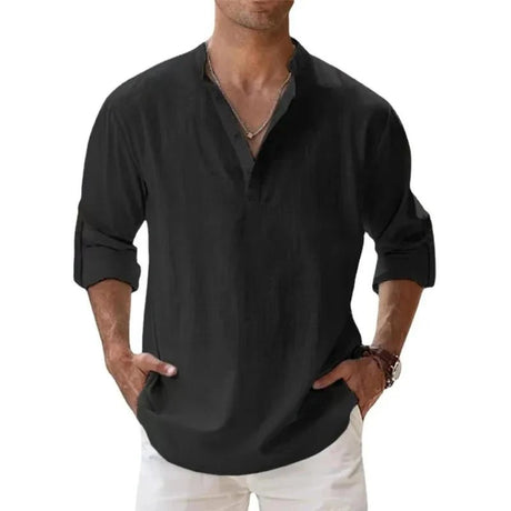 Men’s Linen Henley Shirt | Men's Loungewear by Anwer Fancy | Worldwide Shipping