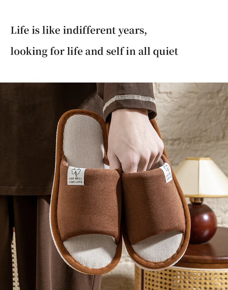 Men’s Linen Non - Slip Home Slippers | by Anwer Fancy | Worldwide Shipping