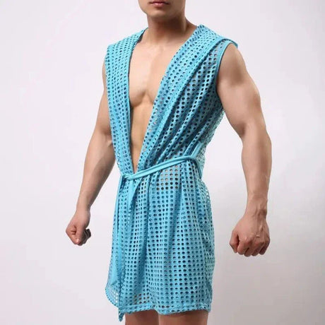 Men’s Mesh Sleeveless Bathrobe | Men's Loungewear by Anwer Fancy | Worldwide Shipping
