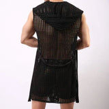 Men’s Mesh Sleeveless Bathrobe | Men's Loungewear by Anwer Fancy | Worldwide Shipping