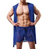 Men’s Mesh Sleeveless Bathrobe | Men's Loungewear by Anwer Fancy | Worldwide Shipping