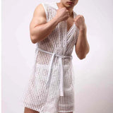 Men’s Mesh Sleeveless Bathrobe | Men's Loungewear by Anwer Fancy | Worldwide Shipping