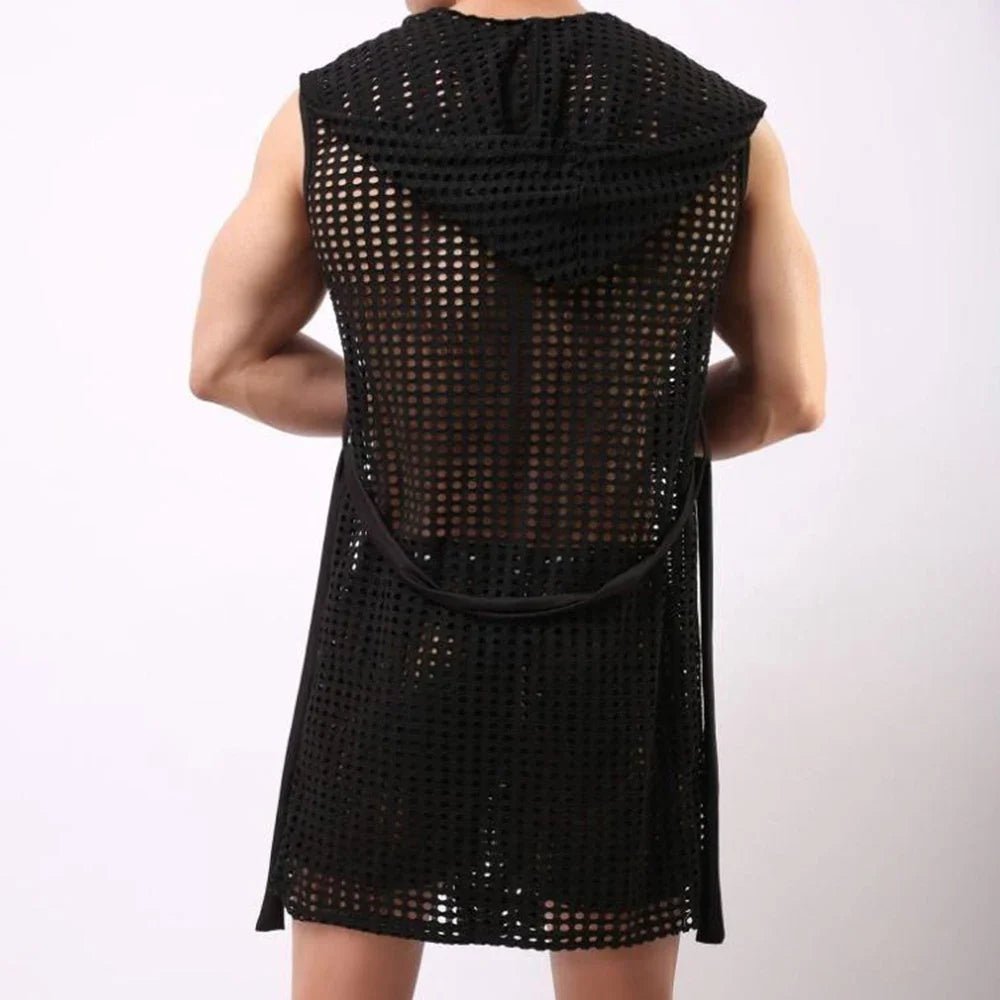 Men’s Mesh Sleeveless Bathrobe | Men's Loungewear by Anwer Fancy | Worldwide Shipping
