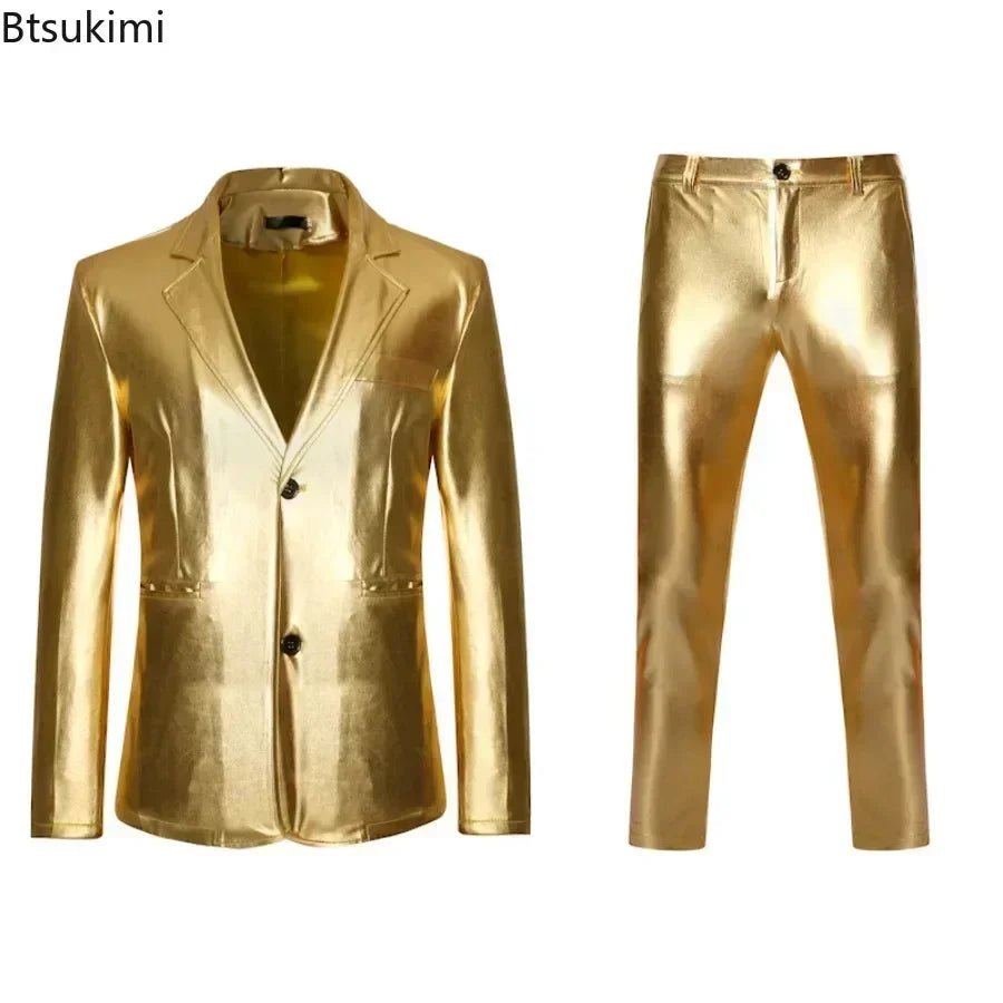 Men’s Shiny Gold Party Suit Set | by Anwer Fancy | Worldwide Shipping