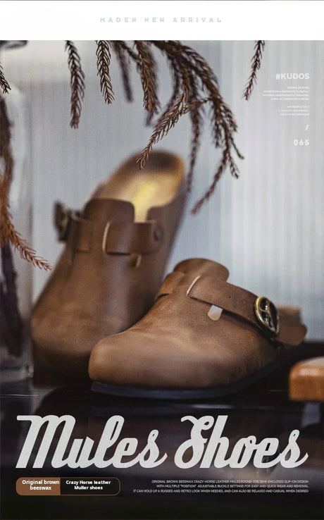 Men’s Vintage Leather Mules | Men's Mules & Clogs by Anwer Fancy | Worldwide Shipping