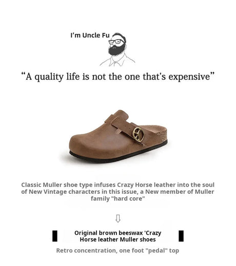 Men’s Vintage Leather Mules | Men's Mules & Clogs by Anwer Fancy | Worldwide Shipping