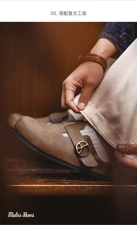 Men’s Vintage Leather Mules | Men's Mules & Clogs by Anwer Fancy | Worldwide Shipping