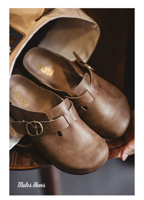 Men’s Vintage Leather Mules | Men's Mules & Clogs by Anwer Fancy | Worldwide Shipping