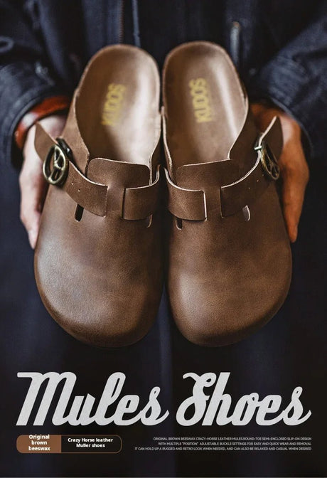 Men’s Vintage Leather Mules | Men's Mules & Clogs by Anwer Fancy | Worldwide Shipping