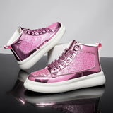 Pink Bling High Top Fashion Skate Shoes | by Anwer Fancy | Worldwide Shipping
