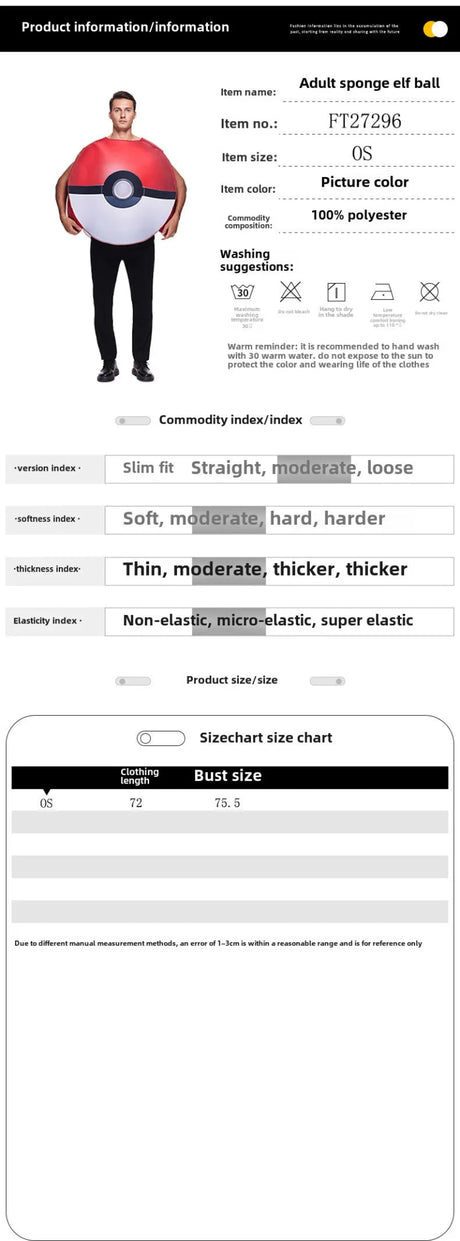 Pokeball Anime Cosplay Costume | by Anwer Fancy | Worldwide Shipping