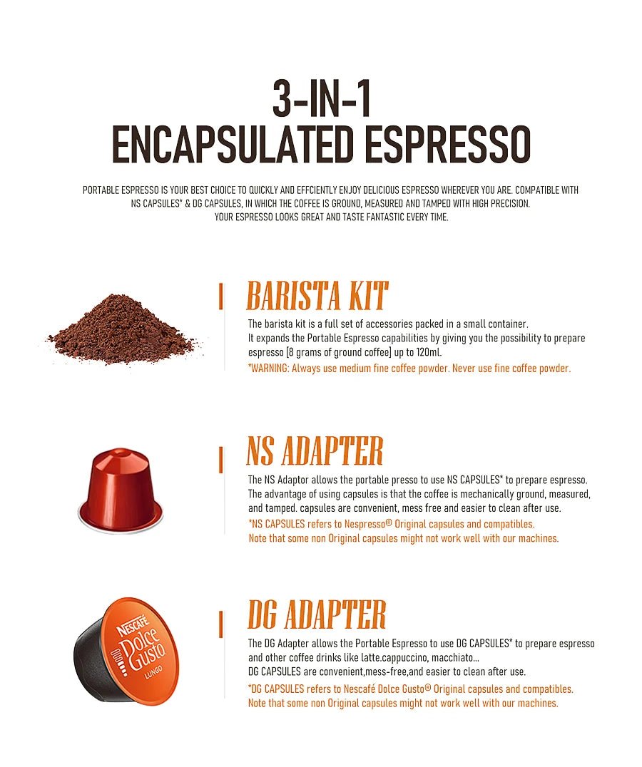 Portable 3 - in - 1 Coffee Machine | by Anwer Fancy | Worldwide Shipping