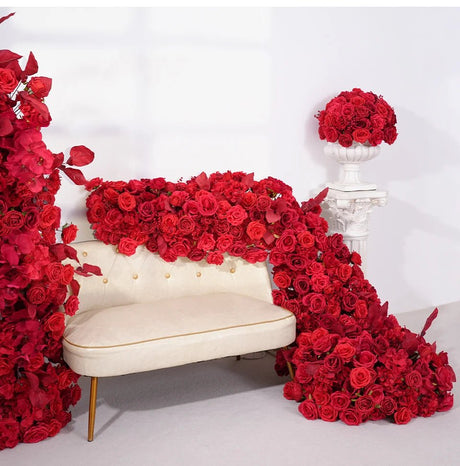 Red Rose Flower Row Decoration | by Anwer Fancy | Worldwide Shipping