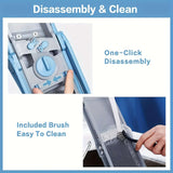 Image showing the GENAIC 5-in-1 Mandoline Slicer disassembly features and included cleaning brush for convenience.
