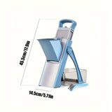 GENAIC Safe 5-in-1 Mandoline Slicer with measurements, featuring a stainless steel blade and ergonomic design.