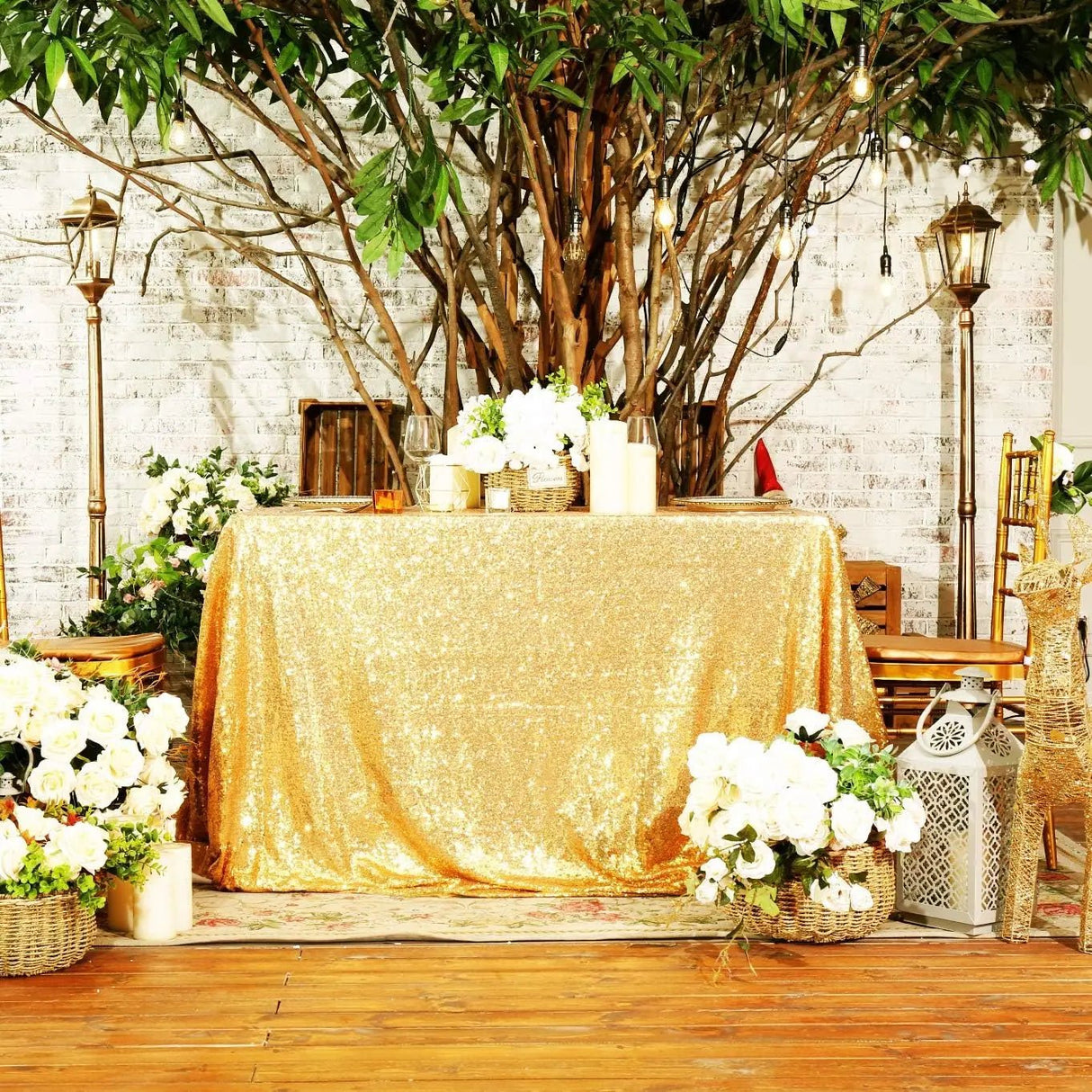 Sequin Rose Gold Tablecloth | by Anwer Fancy | Worldwide Shipping