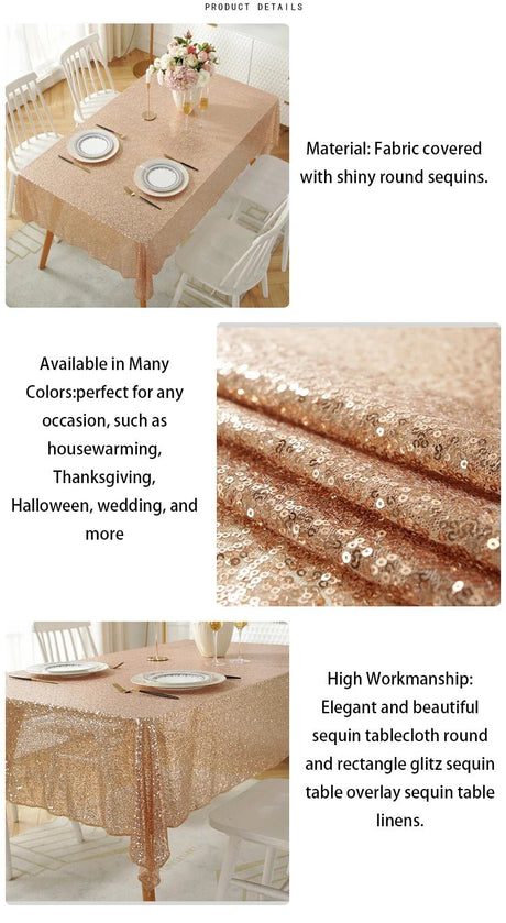 Sequin Rose Gold Tablecloth | by Anwer Fancy | Worldwide Shipping