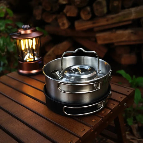 Stainless Steel Camping Cookware Set | by Anwer Fancy | Worldwide Shipping