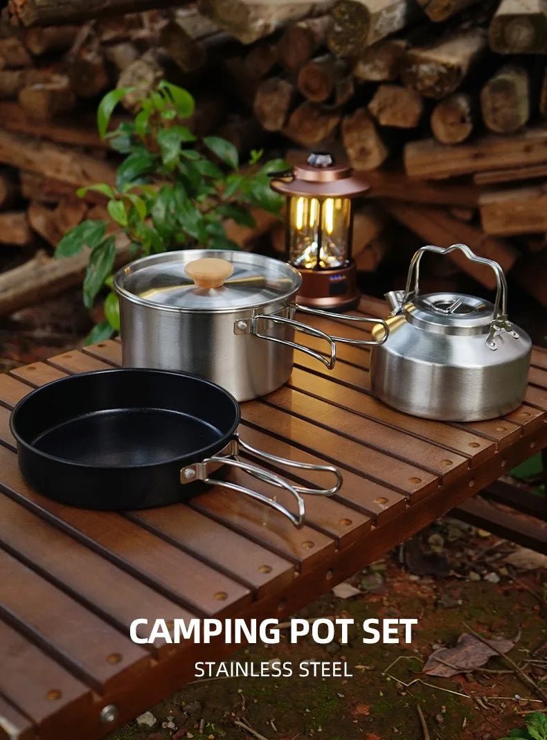 Stainless Steel Camping Cookware Set | by Anwer Fancy | Worldwide Shipping