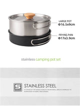 Stainless Steel Camping Cookware Set | by Anwer Fancy | Worldwide Shipping
