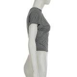 Striped Inclined Collar Crop Top Women | by Anwer Fancy | Worldwide Shipping