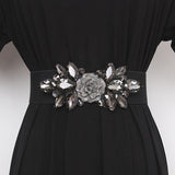 Flower Beaded Elastic Cummerbunds Female Dress