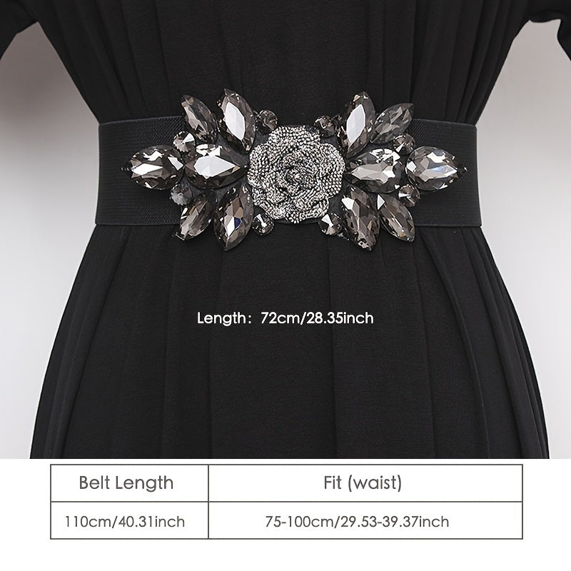 Flower Beaded Elastic Cummerbunds Female Dress