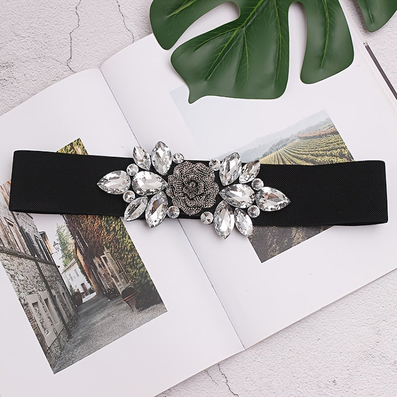 Flower Beaded Elastic Cummerbunds Female Dress