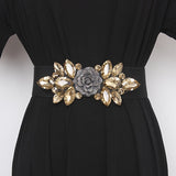 Flower Beaded Elastic Cummerbunds Female Dress