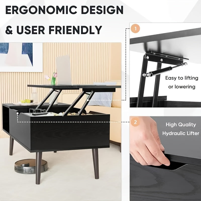 Lift Top Black Coffee Table