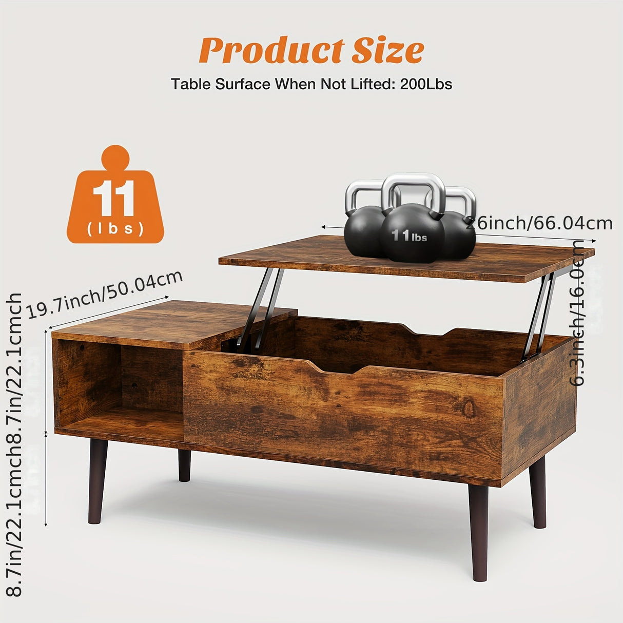 Lift Top Black Coffee Table
