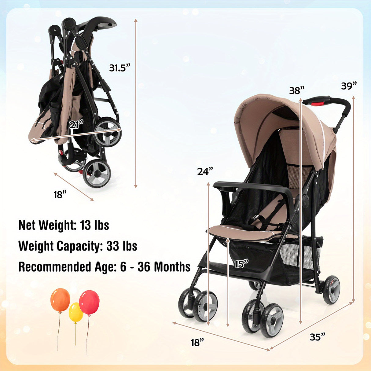 Baby Foldable Lightweight Stroller