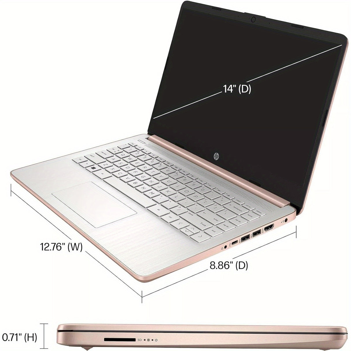 HP Ultral Light 14" Intel Quad-Core Laptop