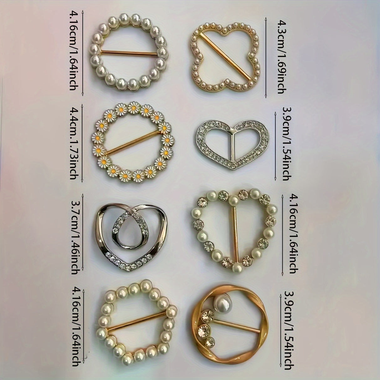 Elegant Alloy Brooch Pins Set