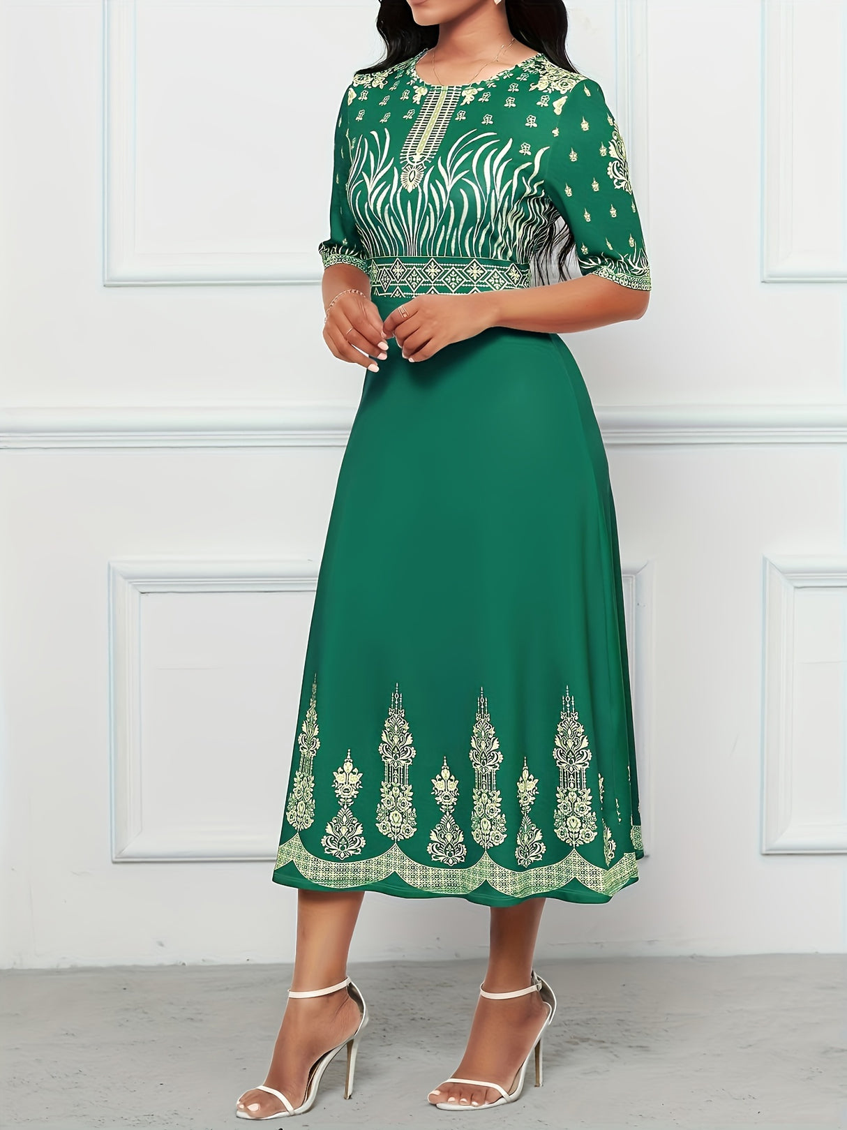 Vibrant Floral Evening Dress