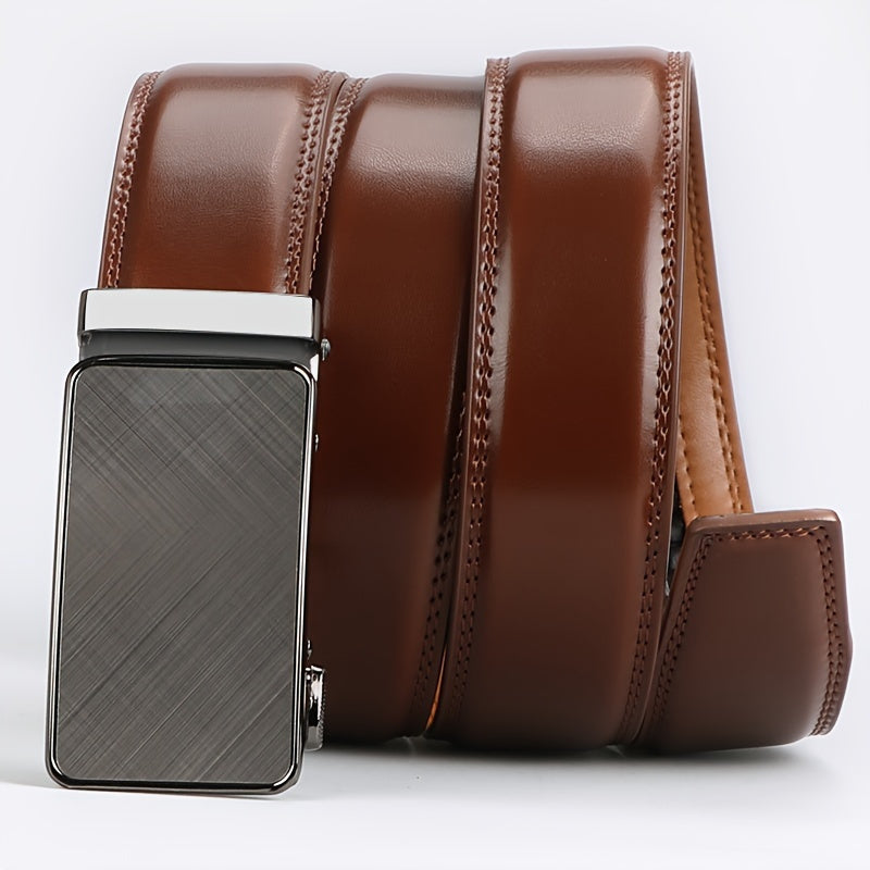 2pcs Genuine Leather Ratchet Belt