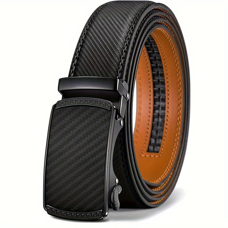 2pcs Genuine Leather Ratchet Belt