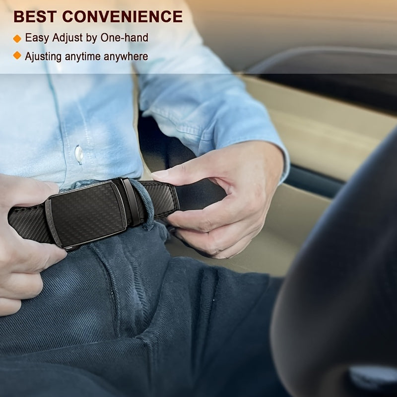 2pcs Genuine Leather Ratchet Belt