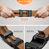 2pcs Genuine Leather Ratchet Belt