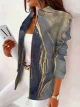 Women'S Fashion Marble Print Blazer