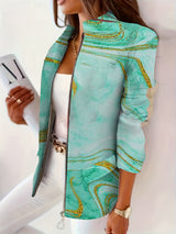 Women'S Fashion Marble Print Blazer
