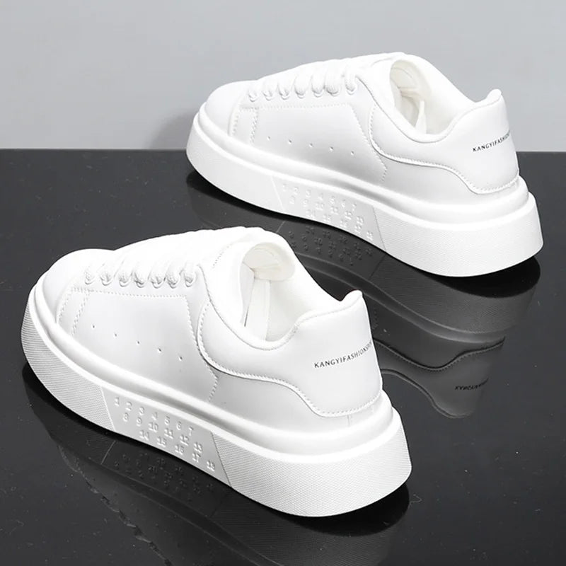 Unisex White Platform Skate Sneakers | by Anwer Fancy | Worldwide Shipping
