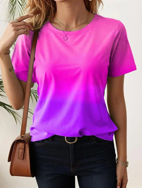 Women’s 3D Gradient Print Oversized T-Shirt | by Anwer Fancy | Worldwide Shipping