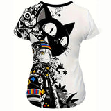 Women’s Cartoon Cat Oversized T-Shirt | by Anwer Fancy | Worldwide Shipping