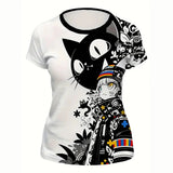 Women’s Cartoon Cat Oversized T-Shirt | by Anwer Fancy | Worldwide Shipping