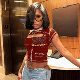 Women’s Graphic Hollow Out Crop Top | by Anwer Fancy | Worldwide Shipping